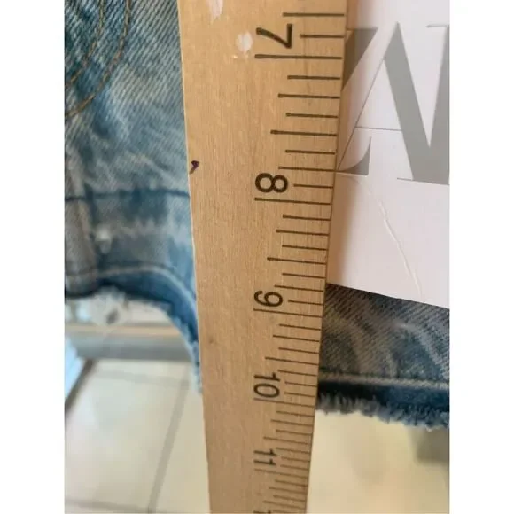 Zara Denim Crop Bralette Top - Picture 7 of 9